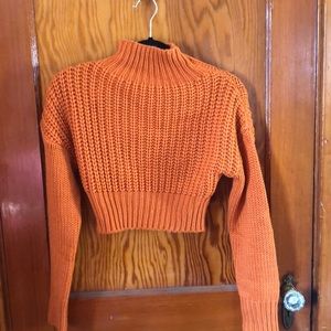 3/$30 - Orange knit cropped sweater